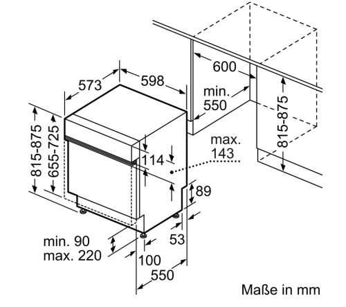 Bosch SMI6YCS0ME Maße 2
