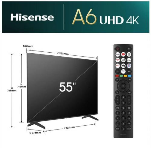 Preview: Hisense 55 A 6 N 4K Smart-TV 55 Zoll