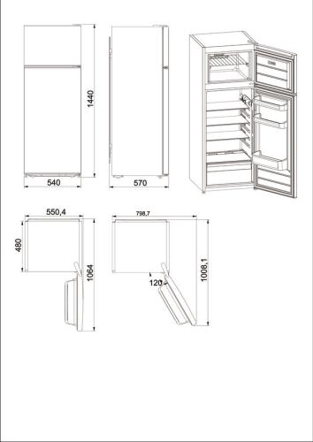 Preview: Bauknecht K 55 T 0 413 W Doppletür-Kühlschrank