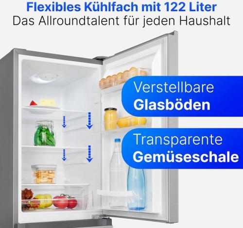 Preview: Bomann KG 320.2 Kühlkombination Edelstahl Look