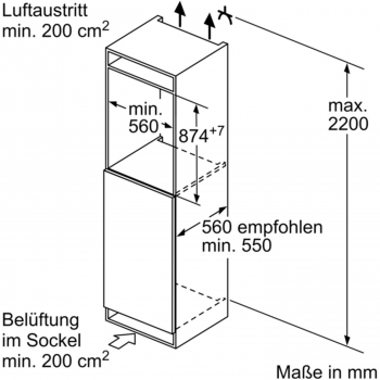 Bosch KIL 22 VFE0 Maße