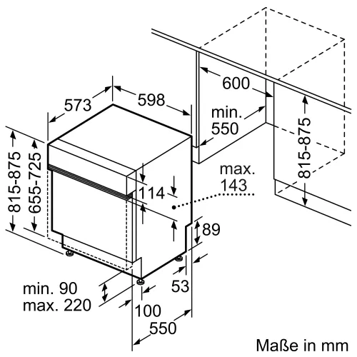 Bosch SMI 4 EVS 08 E Maße