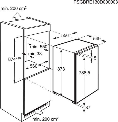 AEG TSF 5 O 88 EF Einbaukühlschrank