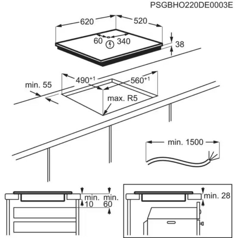 AEG TO 64 RA 07 FB Maße