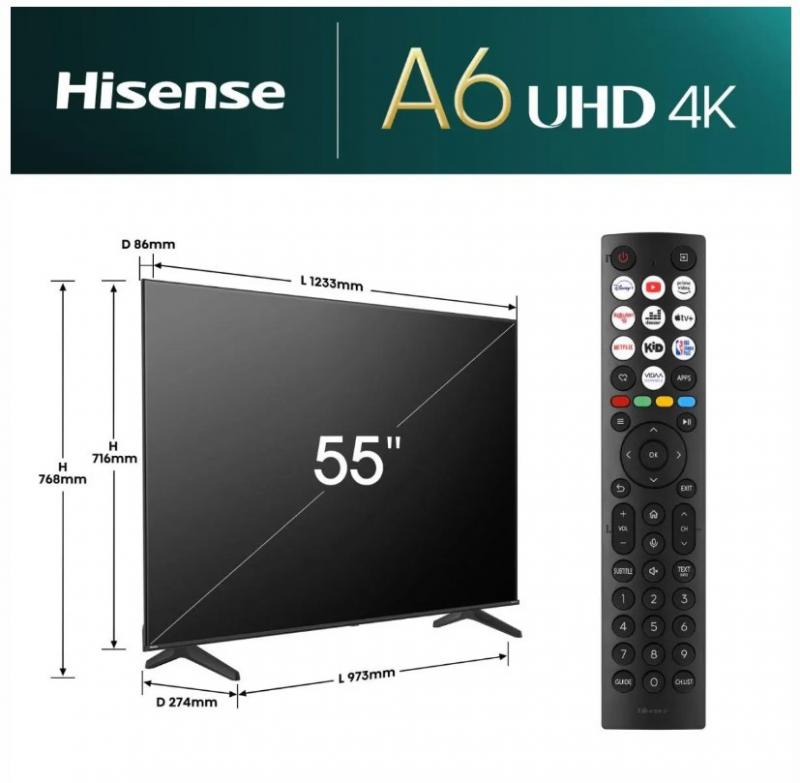 Hisense 55 A 6 N 4K Smart-TV 55 Zoll