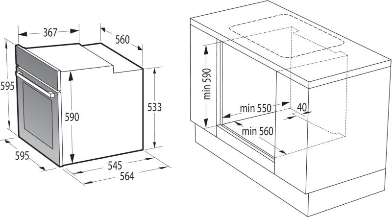 Gorenje BC6737E02X + ECD641BX Herdset