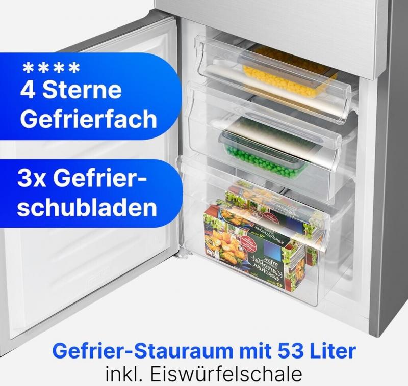 Bomann KG 320.2 Kühlkombination Edelstahl Look