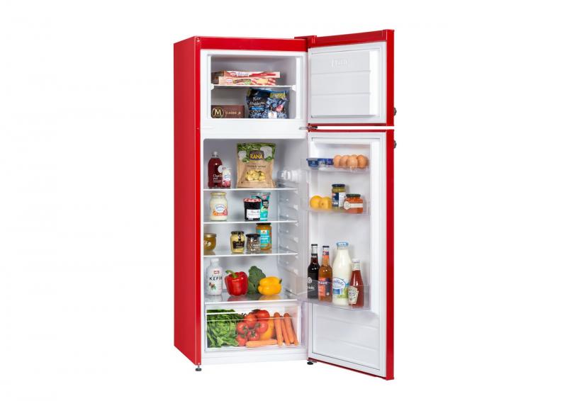 Respekta KS 144 VR Doppeltür-Kühlschrank rot