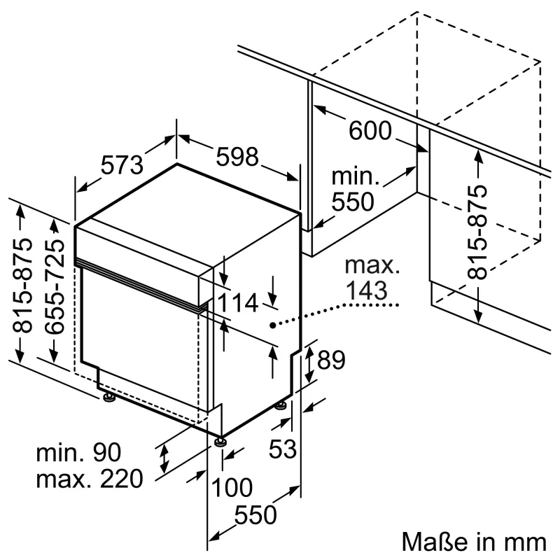 Bosch SMI 4 EVS 08 E Maße