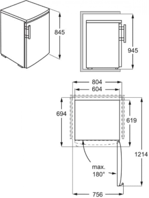 AEG RTS 813 ECAW Tischkühlschrank