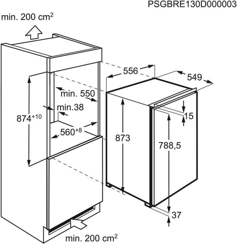 AEG TSF 5 O 88 EF Einbaukühlschrank