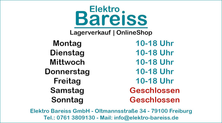 Öffnungszeiten Elektro Bareiss